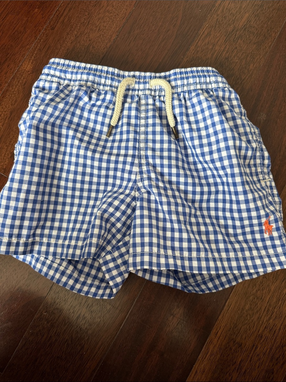 Ralph Lauren Blue and White Gingham Kids Shorts